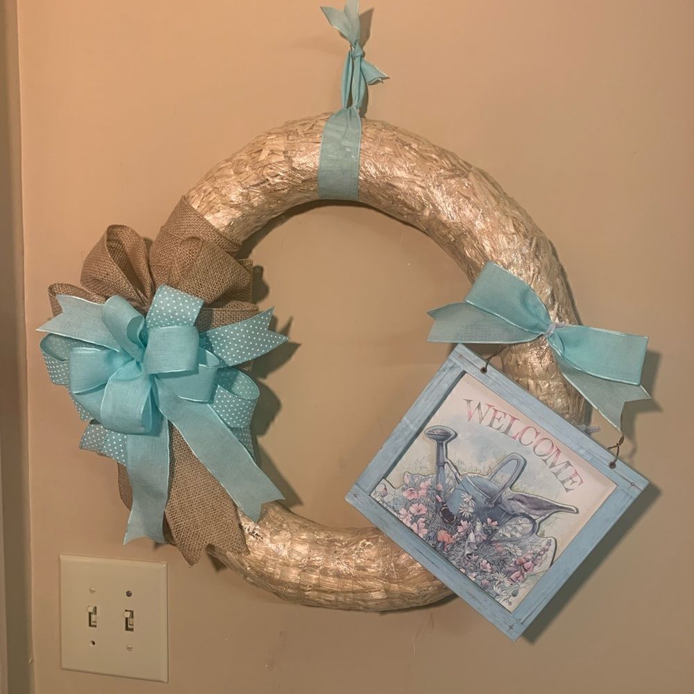 Straw spring wreath. Inv 280